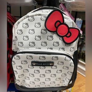 Sanrio Hello Kitty 10” Black and White with Red Bow Backpack
